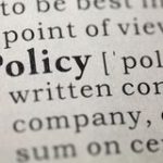 Photograph of a dictionary entry for the word 'policy'