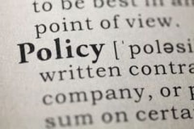 Photograph of a dictionary entry for the word 'policy'